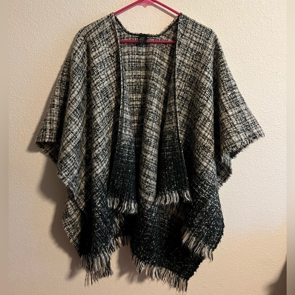 D&Y Gray Oversized Sweater Poncho OS